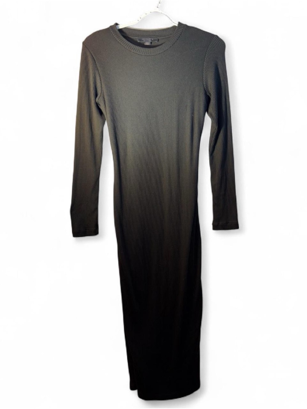 AllSaints Black Long-Sleeve Open-Back Midi Dress - Picture 2 of 8